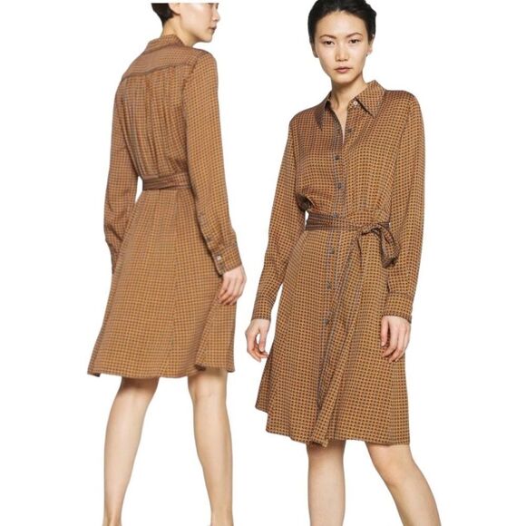 Diane Von Furstenberg Geometric Wrap Dress 
Tigress belted DVF Mocha Mousse XS - Picture 3 of 17